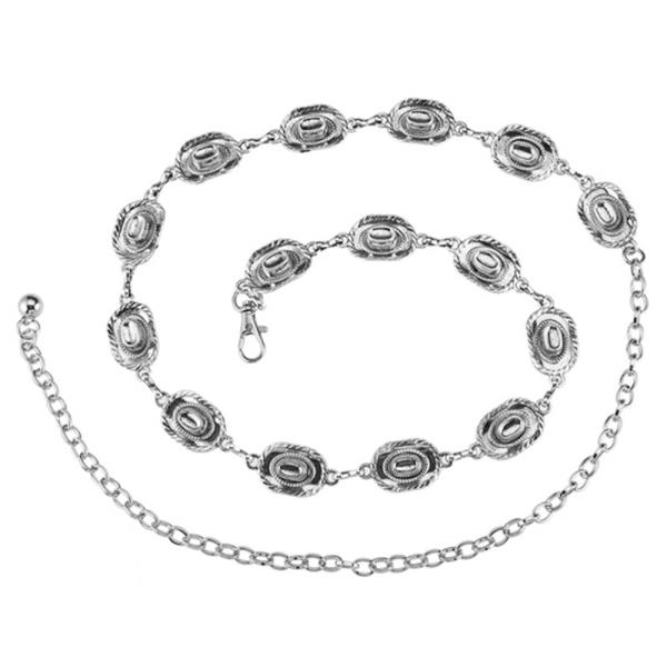WESTERN STYLE COWBOY HAT METAL CHAIN BELT