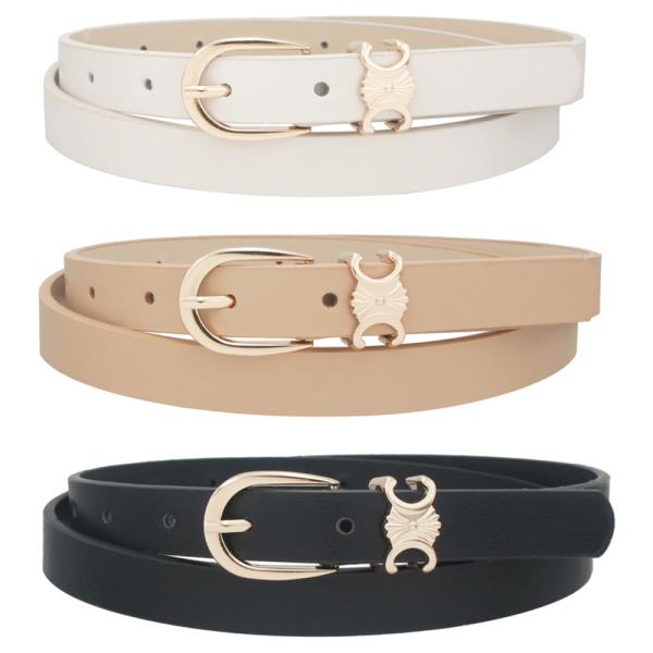 METAL POINT U BUCKLE BELT 3 PC SET