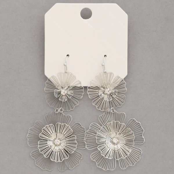 DOUBLE FLOWER DANGLE EARRING