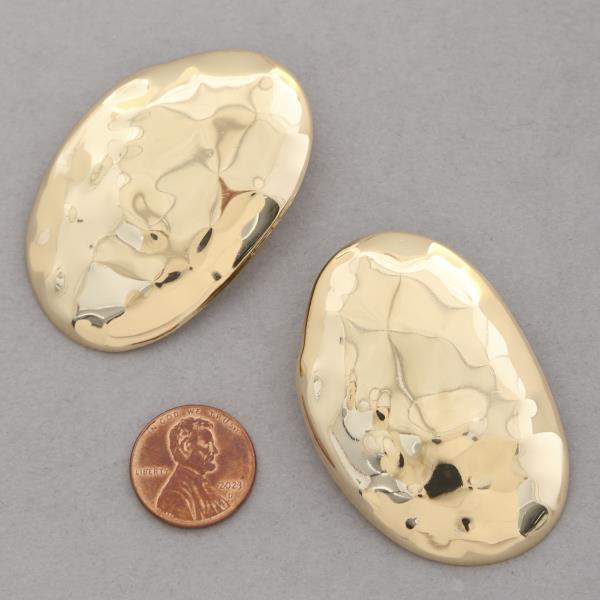 SDJ HAMMERED METAL OVAL EARRING