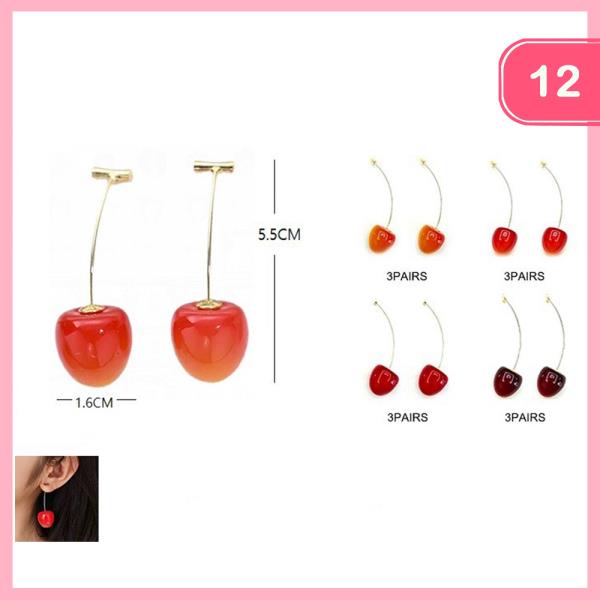 CHERRY WIRE DROP EARRING (12 UNITS)