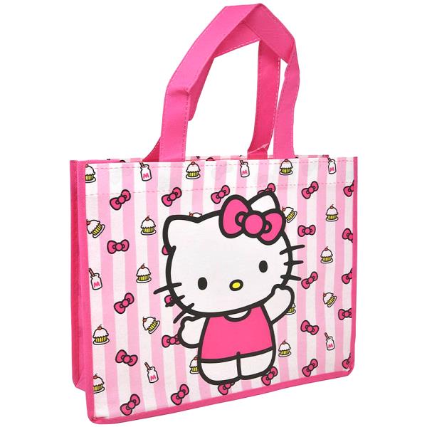 HELLO KITTY PINK MEDIUM ECO FRIENDLY NON WOVEN TOTE BAG WITH HANGTAG