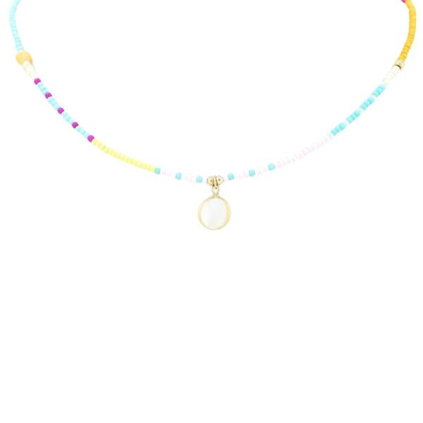 MOTHER OF PEARL SEED BEAD CHOKER
