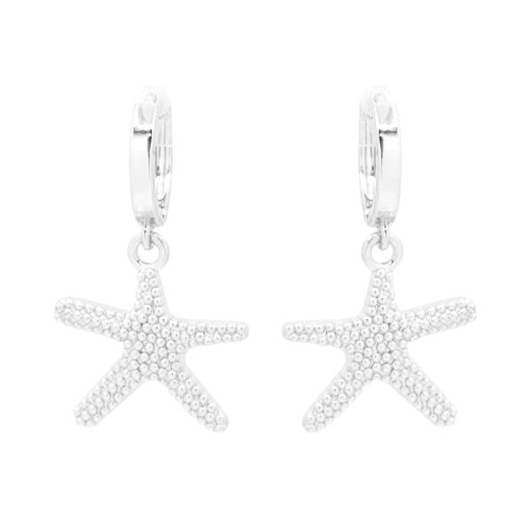 TEXTURED STARFISH HUGGIE EARRING