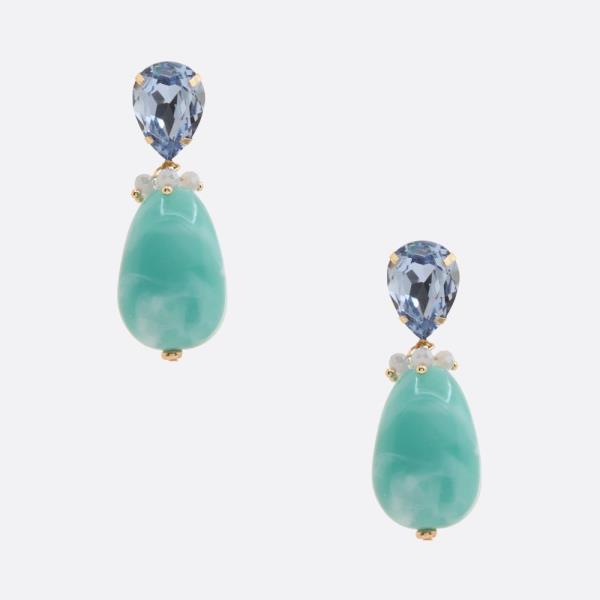 CRYSTAL BEAD LINK DANGLE EARRING