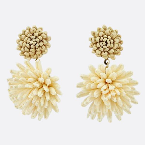 RAFFIA FLOWER EARRING