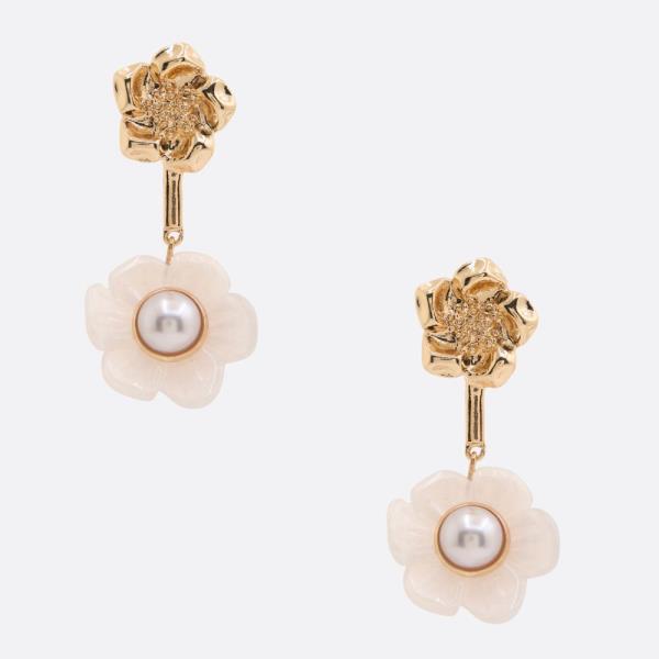 DOUBLE FLOWER DANGLE EARRING