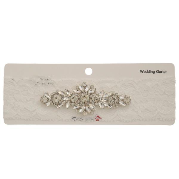 RHINESTONE LACE WEDDING GARTER