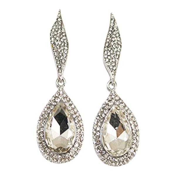 TEARDROP RHINESTONE DANGLE EARRING