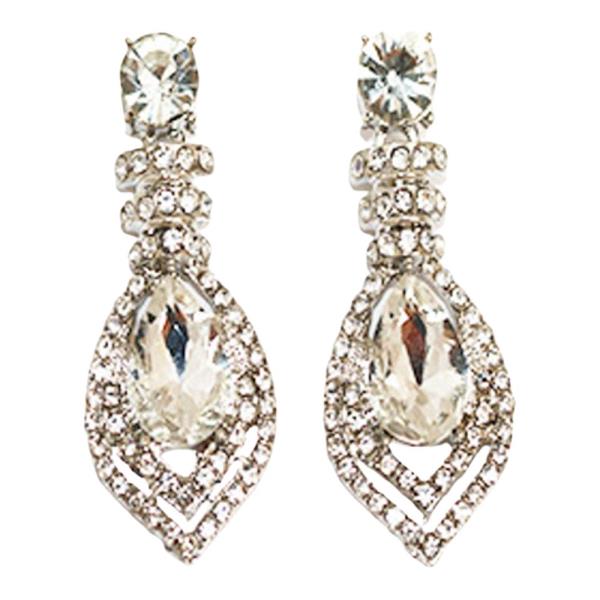 TEARDROP RHINESTONE DANGLE EARRING