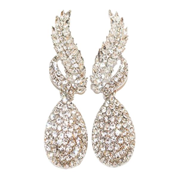 TEARDROP RHINESTONE DANGLE EARRING