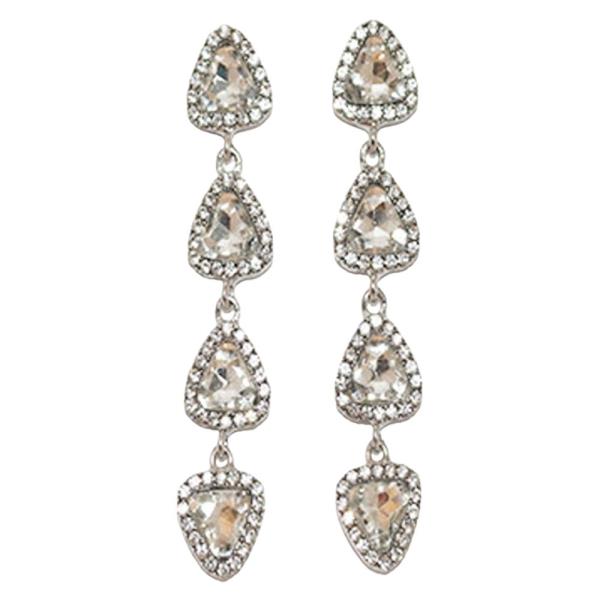 TRIANGLE RHINESTONE DROP EARRING