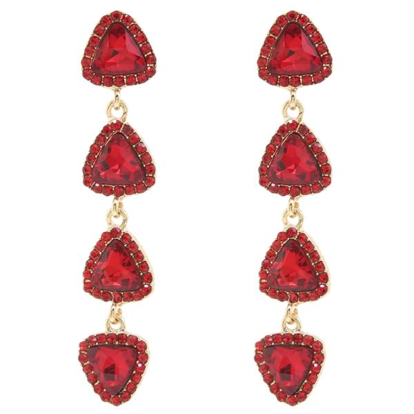 TRIANGLE RHINESTONE DROP EARRING
