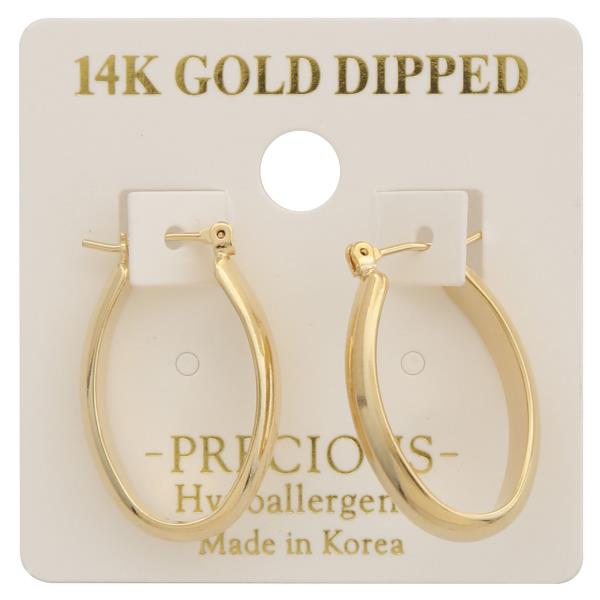 14K GOLD DIPPED OVAL EARRING