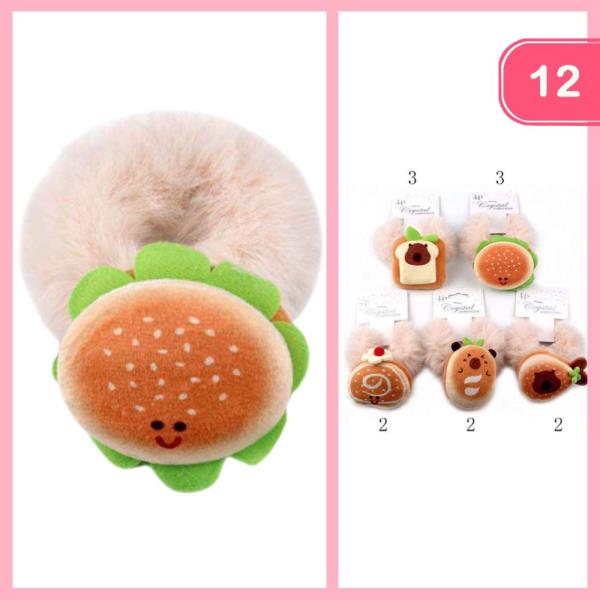 FOOD FURRY HAIR TIE (12 UNITS)