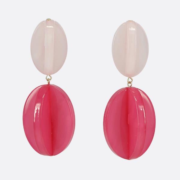DOUBLE BEAD LINK DANGLE EARRING