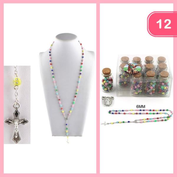 RHINESTONE BEADED ROSARY (12 UNITS)