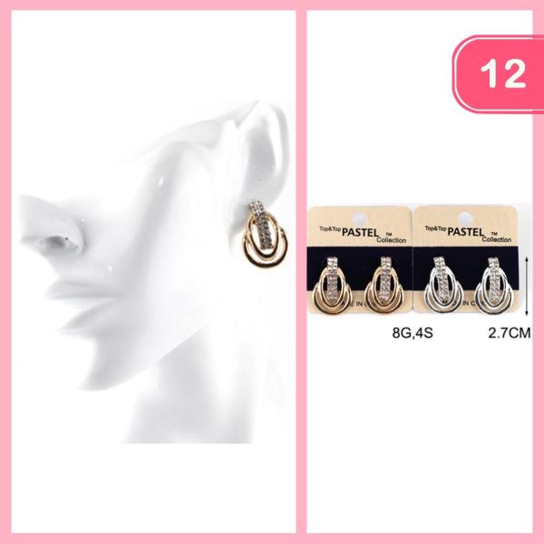 RHINESTONE EARRING (12 UNITS)