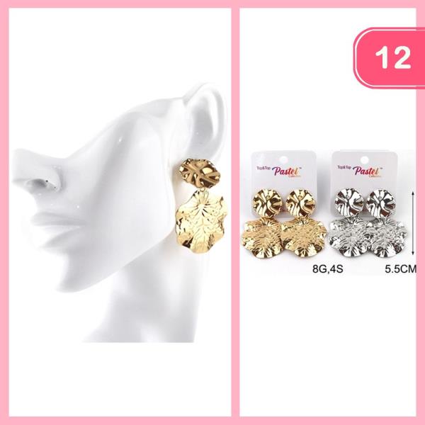 TEXTURED DANGLE EARRING (12 UNITS)