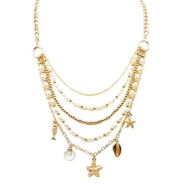SEALIFE MULTI CHARM STATEMENT LAYERED NECKLACE