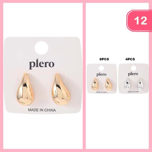 CHUNKY TEARDROP EARRING (12 UNITS)