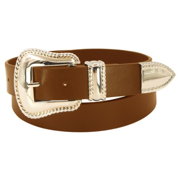 ROPE TRIMMED MODERN WESTERN BUCKLE BELT