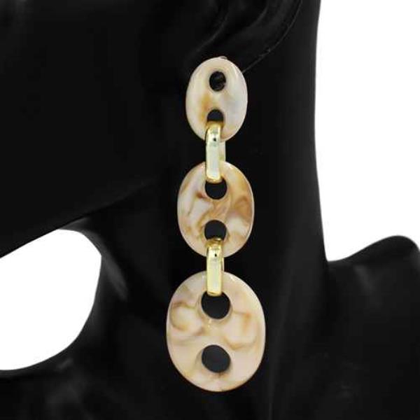 TRIPLE OVAL LINK DANGLE EARRING