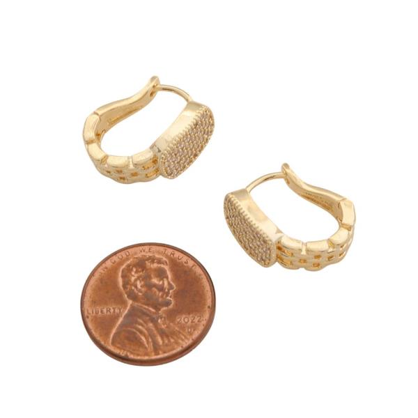 SODAJO CZ GOLD DIPPED HOOP EARRING
