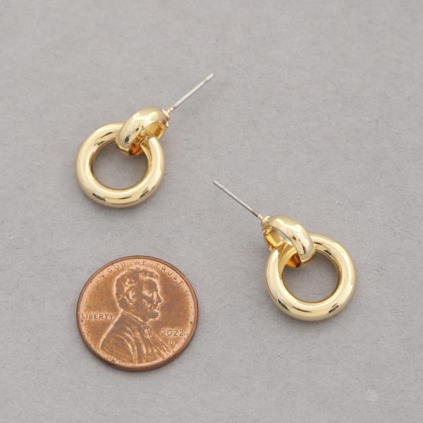 SODAJO CIRCLE METAL GOLD DIPPED EARRING