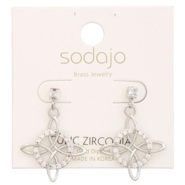 SODAJO CZ GOLD DIPPED DANGLE EARRING