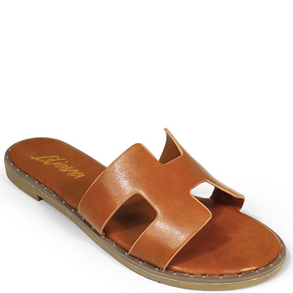 H SHAPE SANDAL W TINY SIDE STUDDS 12 PAIRS