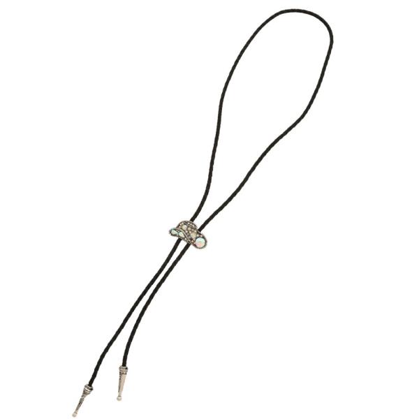 WESTERN STYLE CORD COWBOY HAT RHINESTONE NECKTIE NECKLACE