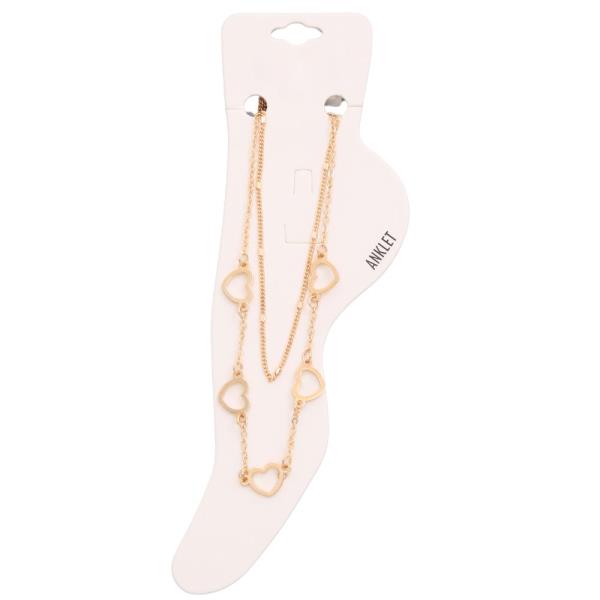HEART STATION METAL LAYERED ANKLET