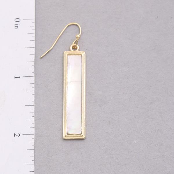 IRIDESCENT LONG RECTANGLE DANGLE EARRING