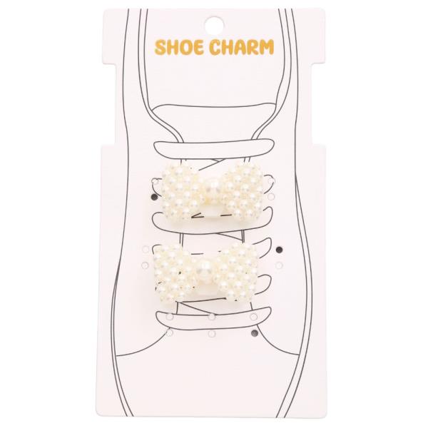 PEARL BEAD BOW SHOE CHARM