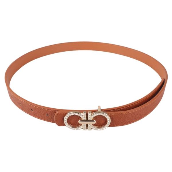 RHINESTOND ROUND BUCKLE BELT 3 PC SET