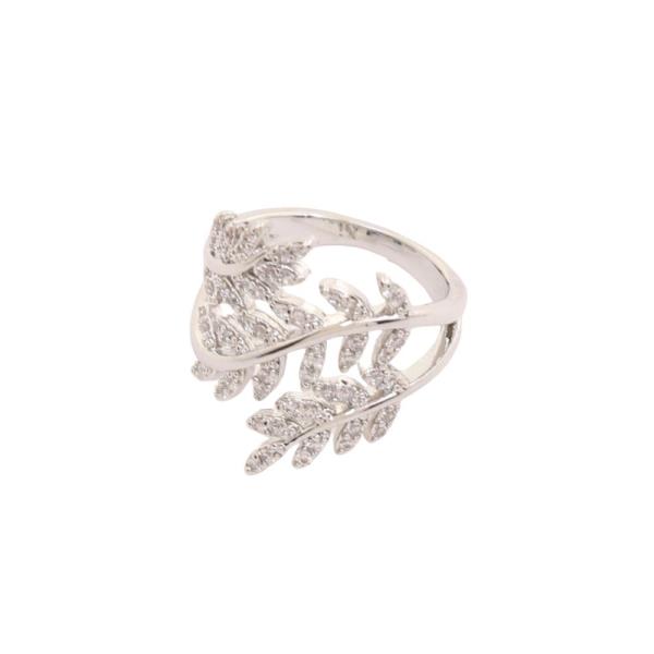 SODAJO LEAF CZ GOLD DIPPED ADJUSTABLE RING