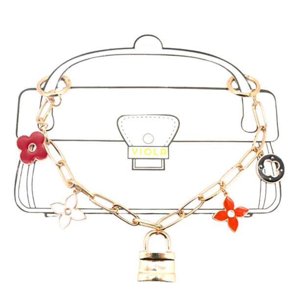 LOCK MULTI CHARM BAG CHAIN