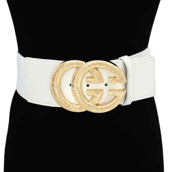 DOUBLE METAL BUCKLE ELASTIC BELT