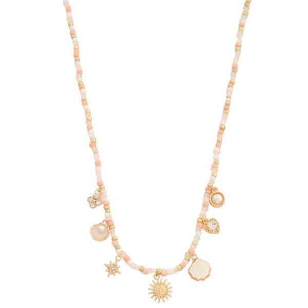 SEA LIFE MULTI CHARM BEADED NECKLACE