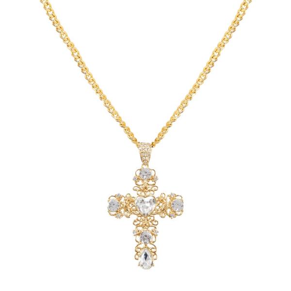 CROSS HEART PENDANT NECKLACE
