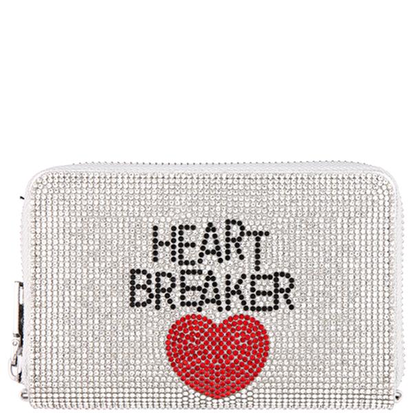 HEART BREAKER RHINESTONE ZIPPER WALLET