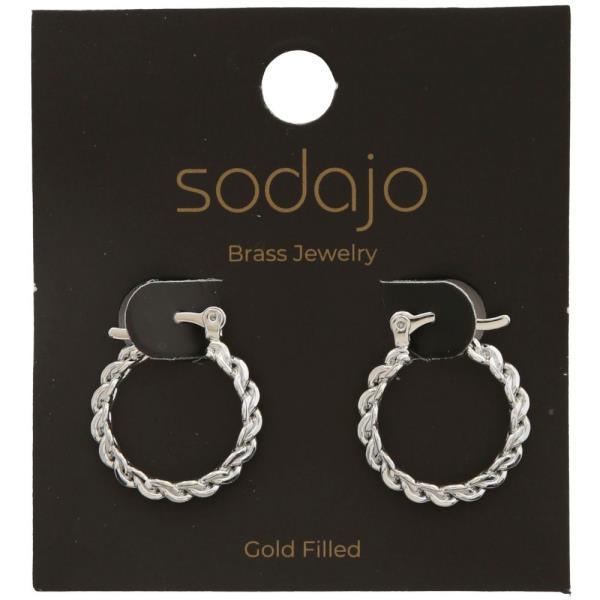 SODAJO BRAIDED GOLD FILLED HOOP EARRING