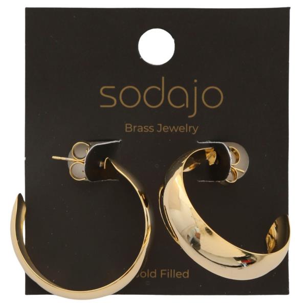SODAJO WIDE GOLD FILLED HOOP EARRING