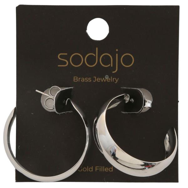 SODAJO WIDE GOLD FILLED HOOP EARRING