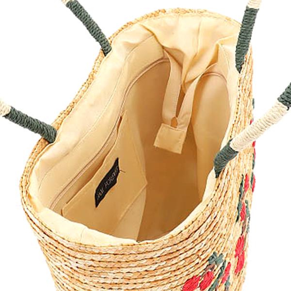 CHERRY FAUX STRAW TOTE BAG