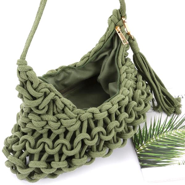 HANDMADE COTTON BRAIDED SHOULDER BAG