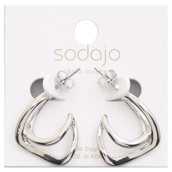 SODAJO OPEN TRIANGLE SHAPE GOLD DIPPED EARRING
