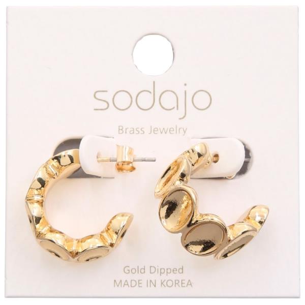 SODAJO OVAL LINK GOLD DIPPED EARRING