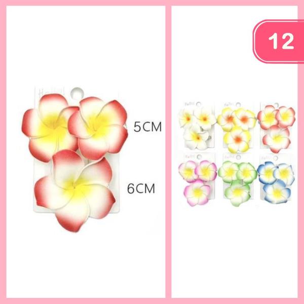 HAWAII FLOWER HAIR CLIP (12 UNITS)